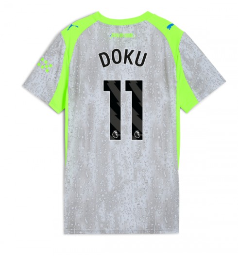 Manchester City Jeremy Doku #11 Alternativní Dres pro Dámské 2025-26 Krátký Rukáv Manchester City Jeremy Doku #11 Alternativní Dres pro Dámské 2025-26 Krátký Rukáv